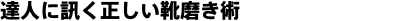 達人に訊く正しい靴磨き術