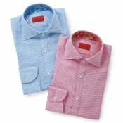 ISAIA / イザイア ワイドカラーシャツ(リネンマイクロチェック) ISAIA / イザイア ワイドカラーシャツ(リネンマイクロチェック)