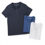 CIRCOLO / チルコロ / ショートスリーブヘンリーネックTシャツ / 001 CIRCOLO / チルコロ / ショートスリーブヘンリーネックTシャツ / 001