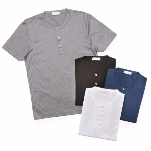 GRANSASSO / グランサッソ / ショートスリーブヘンリーネックTシャツ GRANSASSO / グランサッソ / ショートスリーブヘンリーネックTシャツ