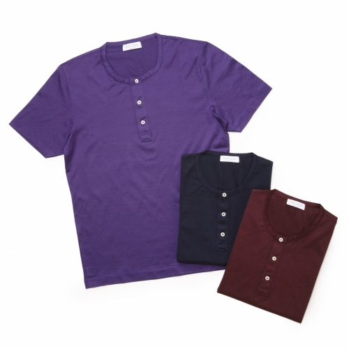 GRANSASSO / グランサッソ / ショートスリーブヘンリーネックTシャツ GRANSASSO / グランサッソ / ショートスリーブヘンリーネックTシャツ