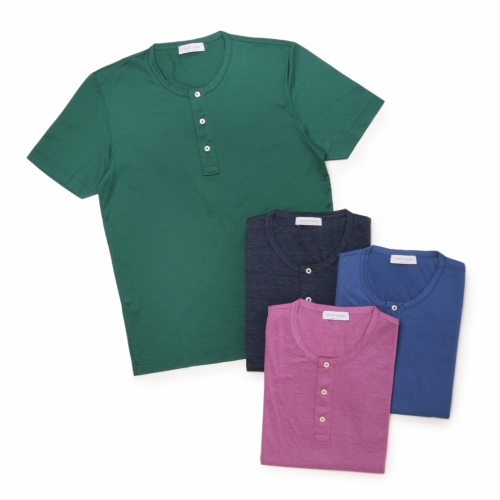 GRANSASSO / グランサッソ / ショートスリーブヘンリーネックTシャツ GRANSASSO / グランサッソ / ショートスリーブヘンリーネックTシャツ