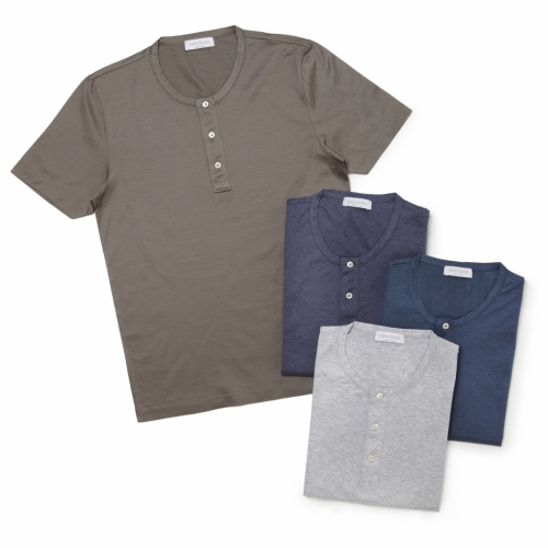 GRANSASSO / グランサッソ / ショートスリーブヘンリーネックTシャツ GRANSASSO / グランサッソ / ショートスリーブヘンリーネックTシャツ