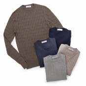 GRANSASSO / グランサッソ / クルーネックニット(ケーブル編み) GRANSASSO / グランサッソ / クルーネックニット(ケーブル編み)