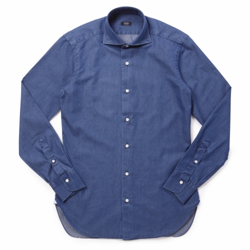 BARBA / バルバ / ワイドカラーシャツ・デニム(ドレス)/ 190H BARBA / バルバ / ワイドカラーシャツ・デニム(ドレス)/ 190H
