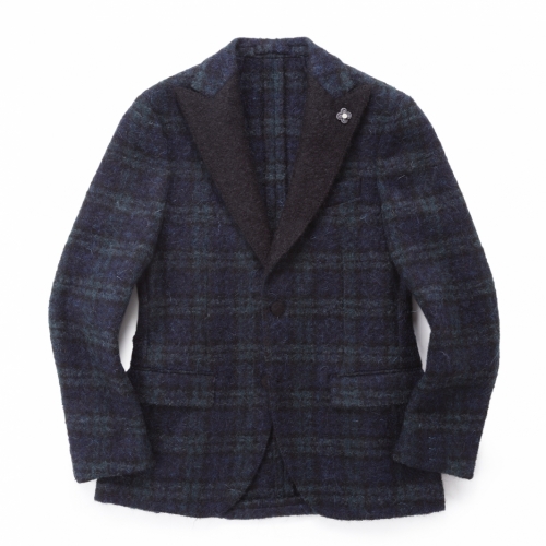 LARDINI / ラルディーニ / 2Bスモーキングジャケット(シャギータータンチェック) LARDINI / ラルディーニ / 2Bスモーキングジャケット(シャギータータンチェック)