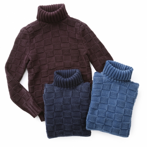 GRANSASSO / グランサッソ / イントレチャート編みタートルネックニット(ヴィンテージ仕上げ)/993 GRANSASSO / グランサッソ / イントレチャート編みタートルネックニット(ヴィンテージ仕上げ)/993