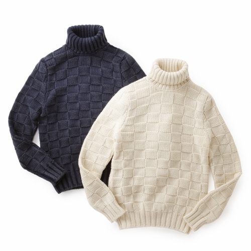 GRANSASSO / グランサッソ / イントレチャート編みタートルネックニット(ヴィンテージ仕上げ)/994 GRANSASSO / グランサッソ / イントレチャート編みタートルネックニット(ヴィンテージ仕上げ)/994