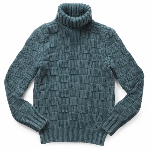 GRANSASSO / グランサッソ / イントレチャート編みタートルネックニット(ヴィンテージ仕上げ) GRANSASSO / グランサッソ / イントレチャート編みタートルネックニット(ヴィンテージ仕上げ)