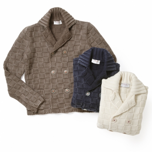 GRANSASSO / グランサッソ / イントレチャート編み6Bニットジャケット(ヴィンテージ仕上げ) GRANSASSO / グランサッソ / イントレチャート編み6Bニットジャケット(ヴィンテージ仕上げ)