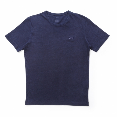 Altea / アルテア / インディゴショートスリーブクルーネックTシャツ/魚ワンポイント / 1655225 Altea / アルテア / インディゴショートスリーブクルーネックTシャツ/魚ワンポイント / 1655225