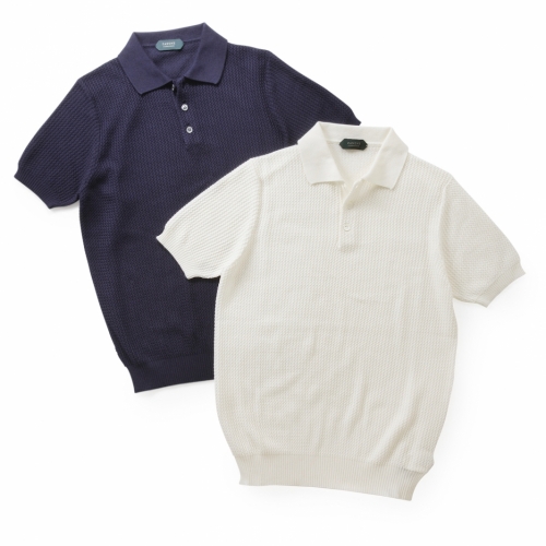 ZANONE / ザノーネ / 半袖ポロニット(ワッフル編) / 811906-ZY360 ZANONE / ザノーネ / 半袖ポロニット(ワッフル編) / 811906-ZY360