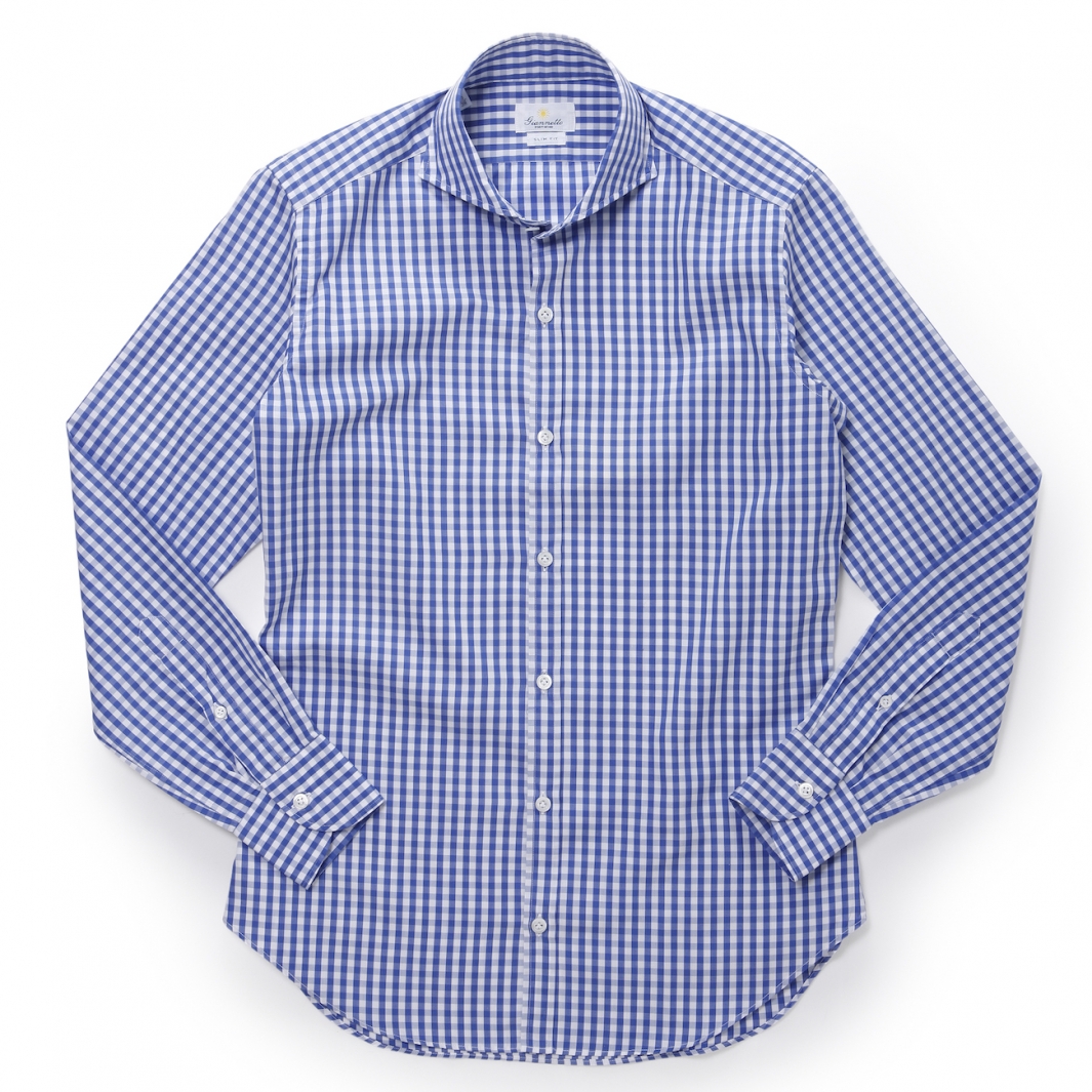 【新品】ジャンネット giannetto ウール チェック フラップポケットシャツ ブラウンxブルー系【サイズL】【メンズ】