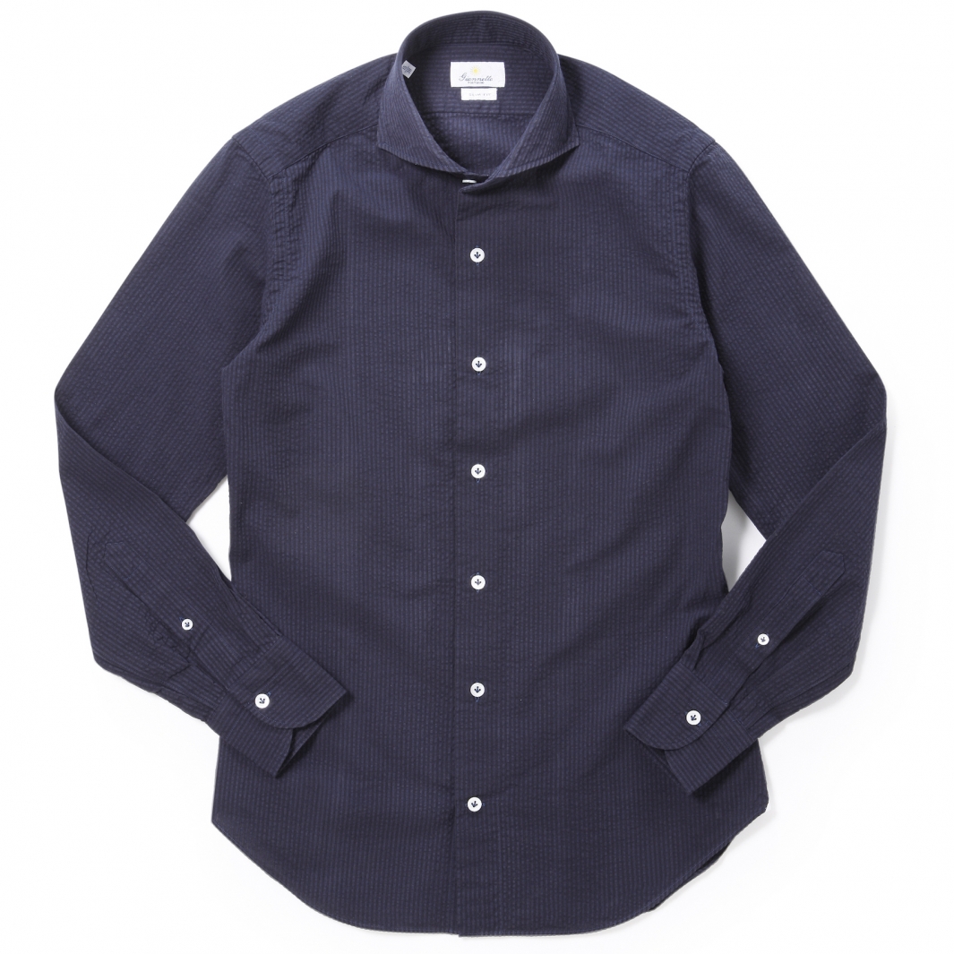 GIANNETTO / ジャンネット / ホリゾンタルカラーシャツ(シアサッカー)/SLIM FIT / 4G99730L84 GIANNETTO / ジャンネット / ホリゾンタルカラーシャツ(シアサッカー)/SLIM FIT / 4G99730L84