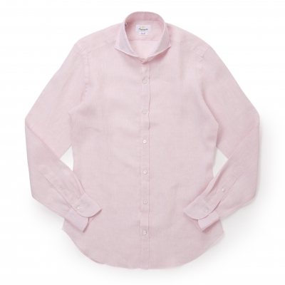 GIANNETTO / ジャンネット / 前立て付きホリゾンタルカラーシャツ(リネン)/SLIM FIT/4G85237L84/004 GIANNETTO / ジャンネット / 前立て付きホリゾンタルカラーシャツ(リネン)/SLIM FIT/4G85237L84/004