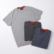 SCAGLIONE / スカリオーネ / スウェットタイプ ショートスリーブクルーネックニットT SCAGLIONE / スカリオーネ / スウェットタイプ ショートスリーブクルーネックニットT