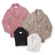 Settefili Cashmere / セッテフィーリカシミア / ショールカラーケーブルニットカーディガン/コットン・カシミア・シルク( 1007) Settefili Cashmere / セッテフィーリカシミア / ショールカラーケーブルニットカーディガン/コットン・カシミア・シルク( 1007)