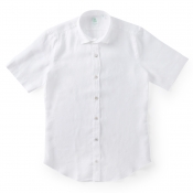 Finamore / フィナモレ / リネン織り柄 前立て付きショートスリーブシャツ(SILVANO)/043949