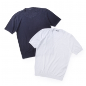 LARDINI / ラルディーニ / ショートスリーブニットTシャツ(パイル) LARDINI / ラルディーニ / ショートスリーブニットTシャツ(パイル)