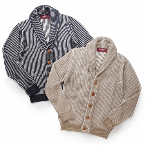 DREW&CO / ドリュー&コー / ストライプ ショールカラーカーディガン / DMS1619 DREW&CO / ドリュー&コー / ストライプ ショールカラーカーディガン / DMS1619