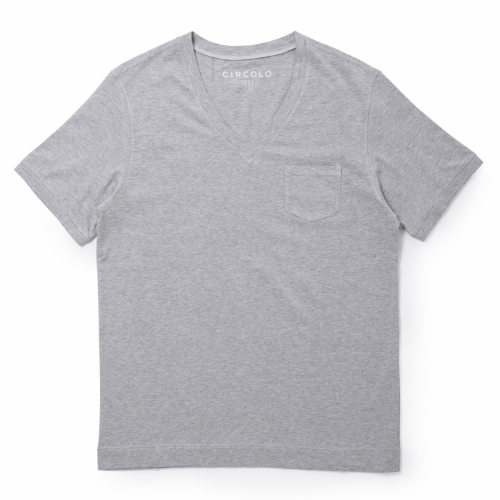 CIRCOLO / チルコロ 1901 / ショートスリーブVネックTシャツ(ポケット付き)