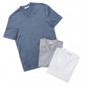 GRANSASSO / グランサッソ / ショートスリーブVネックTシャツ/584 GRANSASSO / グランサッソ / ショートスリーブVネックTシャツ/584