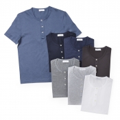 GRANSASSO / グランサッソ / ショートスリーブヘンリーネックTシャツ/059 GRANSASSO / グランサッソ / ショートスリーブヘンリーネックTシャツ/059
