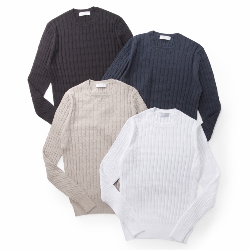 GRANSASSO / グランサッソ / ケーブルクルーネックニット / 585 GRANSASSO / グランサッソ / ケーブルクルーネックニット / 585