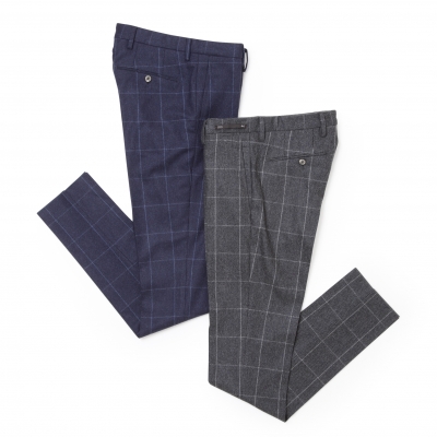 PT01 / ピーティーゼロウーノ / ノープリーツ ストレッチウール ウィンドーペーン パンツ(NORTHERN LIGHTS)/SKINNY/CO44/260 PT01 / ピーティーゼロウーノ / ノープリーツ ストレッチウール ウィンドーペーン パンツ(NORTHERN LIGHTS)/SKINNY/CO44/260