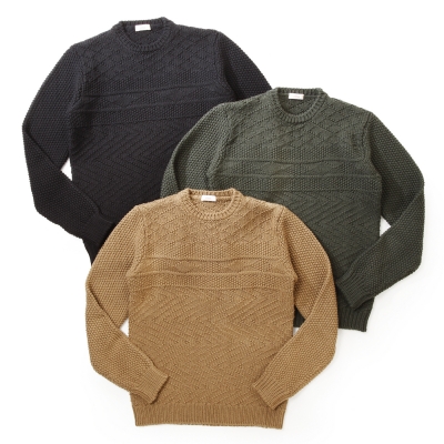 Altea / 【3 color】アルテア / ステッチ柄 ウールクルーネックニット/1661001 Altea / 【3 color】アルテア / ステッチ柄 ウールクルーネックニット/1661001