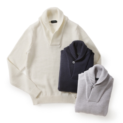 ZANONE / 【3 color】ザノーネ / ショールカラーニット(RENO)/810834-Z0229-Z1375 ZANONE / 【3 color】ザノーネ / ショールカラーニット(RENO)/810834-Z0229-Z1375