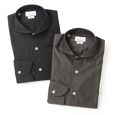 GIANNETTO / ジャンネット / ホリゾンタルカラーシャツ(玉虫調平織り)/SLIM FIT/5G10730L84 / 010 GIANNETTO / ジャンネット / ホリゾンタルカラーシャツ(玉虫調平織り)/SLIM FIT/5G10730L84 / 010