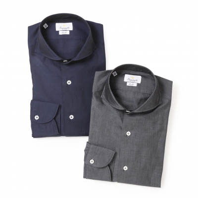 GIANNETTO / ジャンネット / ホリゾンタルカラーシャツ(玉虫調平織り)/SLIM FIT/5G10730L84 / 001 GIANNETTO / ジャンネット / ホリゾンタルカラーシャツ(玉虫調平織り)/SLIM FIT/5G10730L84 / 001