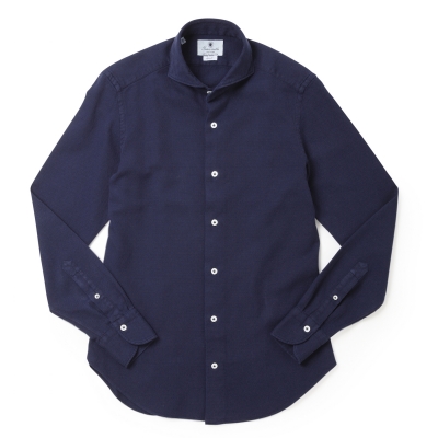 GIANNETTO / ジャンネット / ホリゾンタルカラーシャツ(インディゴ織り柄)/SLIM FIT/5G36830L84 GIANNETTO / ジャンネット / ホリゾンタルカラーシャツ(インディゴ織り柄)/SLIM FIT/5G36830L84