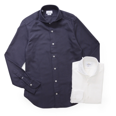 GIANNETTO / ジャンネット / ホリゾンタルカラーシャツ(織り柄)/SLIM FIT/5G17830L84
