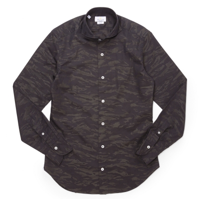 GIANNETTO / ジャンネット / ホリゾンタルカラーシャツ(カモフラージュ織り柄)/SLIM FIT/5G91330L84 GIANNETTO / ジャンネット / ホリゾンタルカラーシャツ(カモフラージュ織り柄)/SLIM FIT/5G91330L84