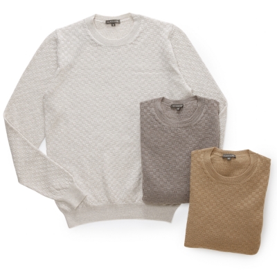 SCAGLIONE / スカリオーネ / チェッカー柄 クルーネックニット(ウール) SCAGLIONE / スカリオーネ / チェッカー柄 クルーネックニット(ウール)