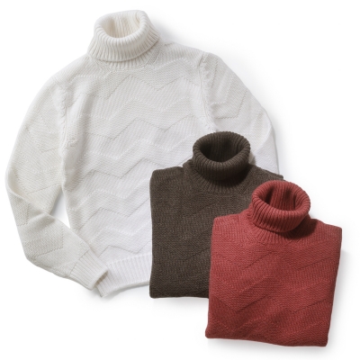 GRANSASSO / グランサッソ / カシミア混ボルトボーダー タートルネックニット GRANSASSO / グランサッソ / カシミア混ボルトボーダー タートルネックニット