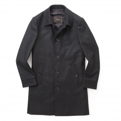030)blouson / coat / パルト / ハウンドトゥース パディングバルカラーコート 030)blouson / coat / パルト / ハウンドトゥース パディングバルカラーコート