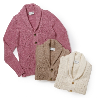 Settefili Cashmere / セッテフィーリカシミア / ケーブルショールカラーカーディガン(コットン・カシミア・シルク)/10072T/AR09 Settefili Cashmere / セッテフィーリカシミア / ケーブルショールカラーカーディガン(コットン・カシミア・シルク)/10072T/AR09