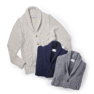 Settefili Cashmere / セッテフィーリカシミア / ケーブルショールカラーカーディガン(コットン・カシミア・シルク)/10072T/AR10 Settefili Cashmere / セッテフィーリカシミア / ケーブルショールカラーカーディガン(コットン・カシミア・シルク)/10072T/AR10
