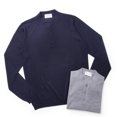 Settefili Cashmere / セッテフィーリカシミア / ヘンリーネックニット(カシミア・シルク)/9040SR/BR/JPB05 Settefili Cashmere / セッテフィーリカシミア / ヘンリーネックニット(カシミア・シルク)/9040SR/BR/JPB05