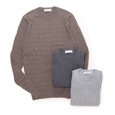 GRANSASSO / グランサッソ / ケーブル クルーネックニット GRANSASSO / グランサッソ / ケーブル クルーネックニット