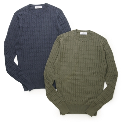 GRANSASSO / グランサッソ / ケーブル クルーネックニット GRANSASSO / グランサッソ / ケーブル クルーネックニット