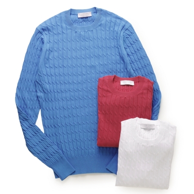 GRANSASSO / グランサッソ / ケーブル クルーネックニット GRANSASSO / グランサッソ / ケーブル クルーネックニット