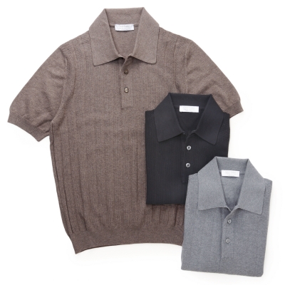 GRANSASSO / グランサッソ / フロントリブ ショートスリーブニットポロ GRANSASSO / グランサッソ / フロントリブ ショートスリーブニットポロ