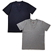 SIDE SLOPE / VネックニットTシャツ(コットン) SIDE SLOPE / VネックニットTシャツ(コットン)